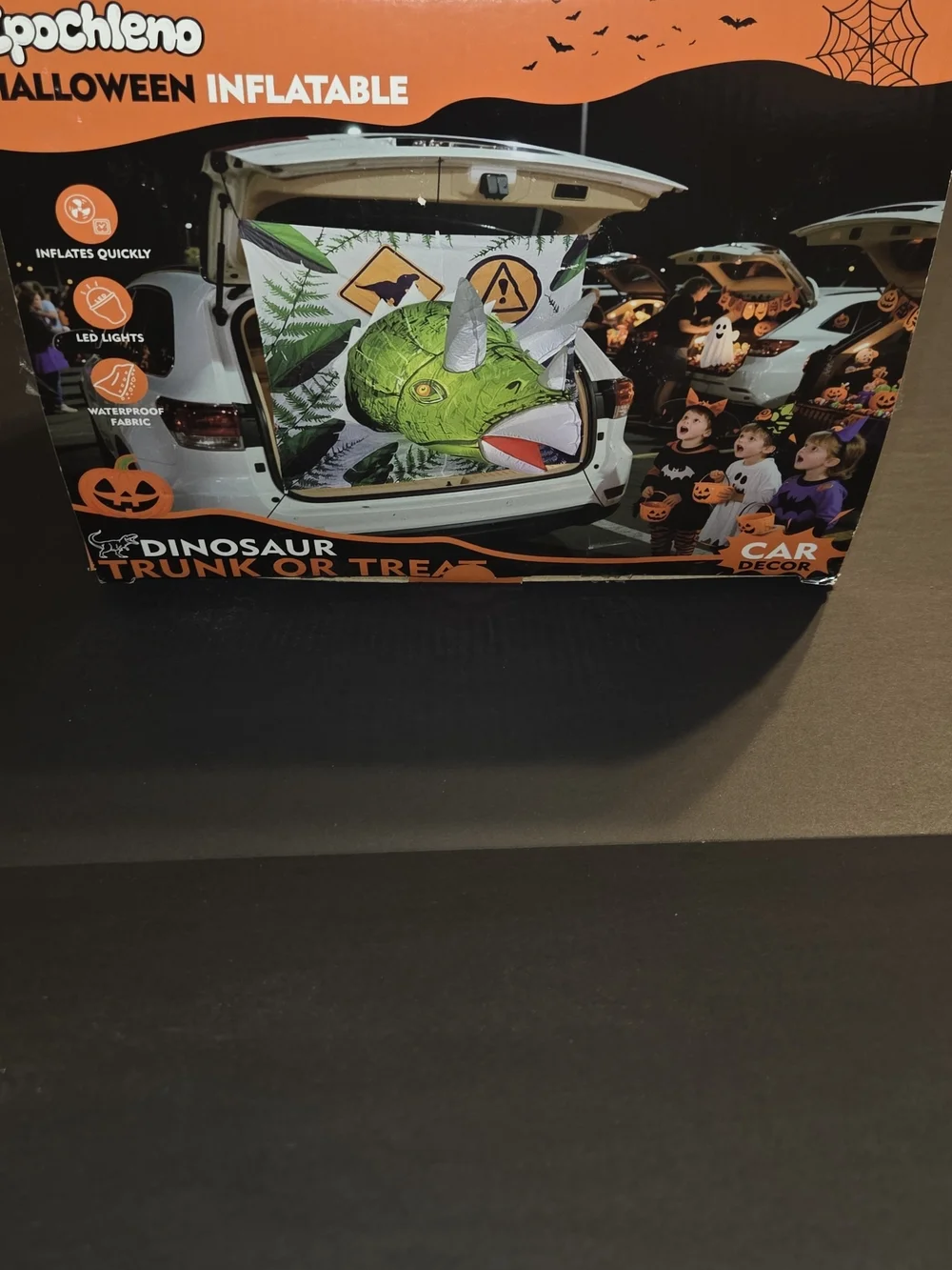 Green Dinosaur Trunk or Treat Halloween Inflatable Car Decor